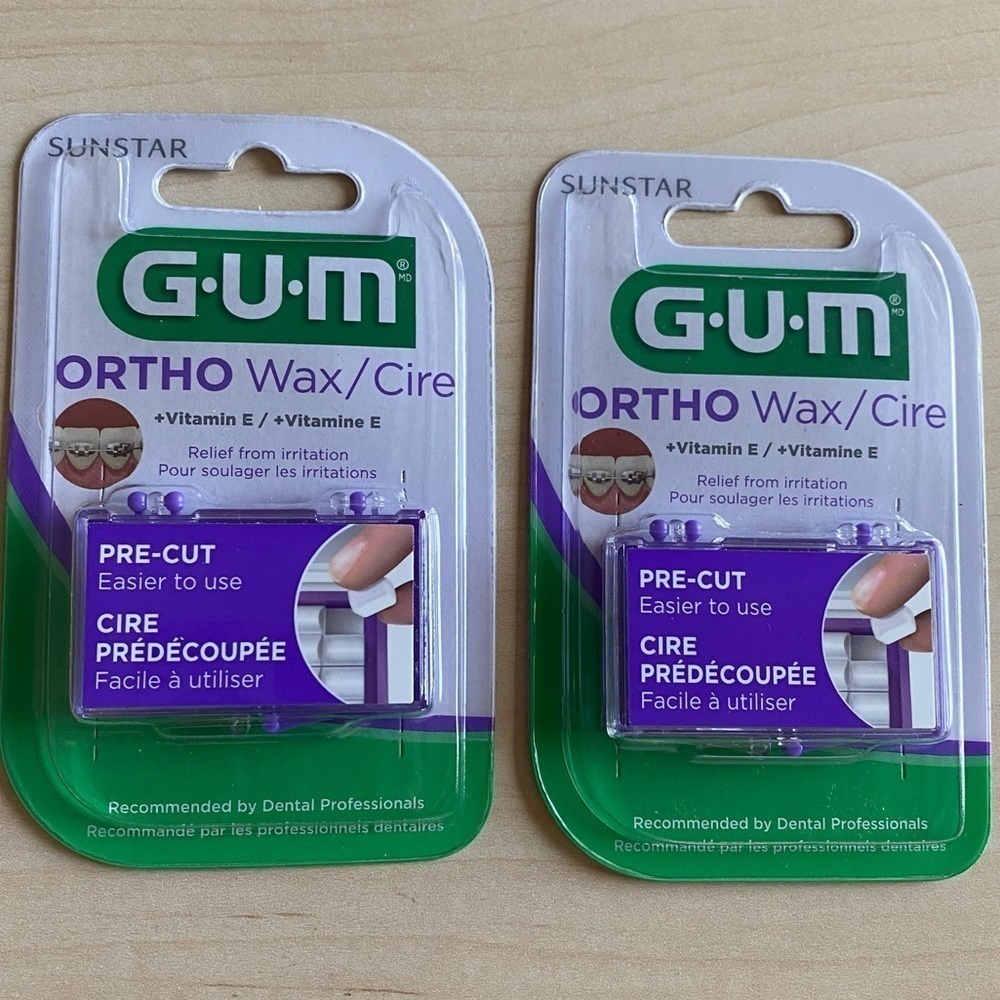 4 pk GUM Orthodontic Dental Wax for Braces with Clear Color - Unflavored